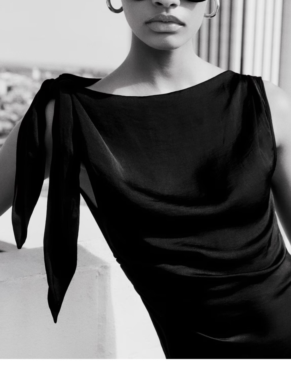 H&M NWT Black Tie-Shoulder Sleeveless Top - Picture 3 of 6